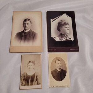 Vintage Cabinet Card Photo Lot of 4 Men Women